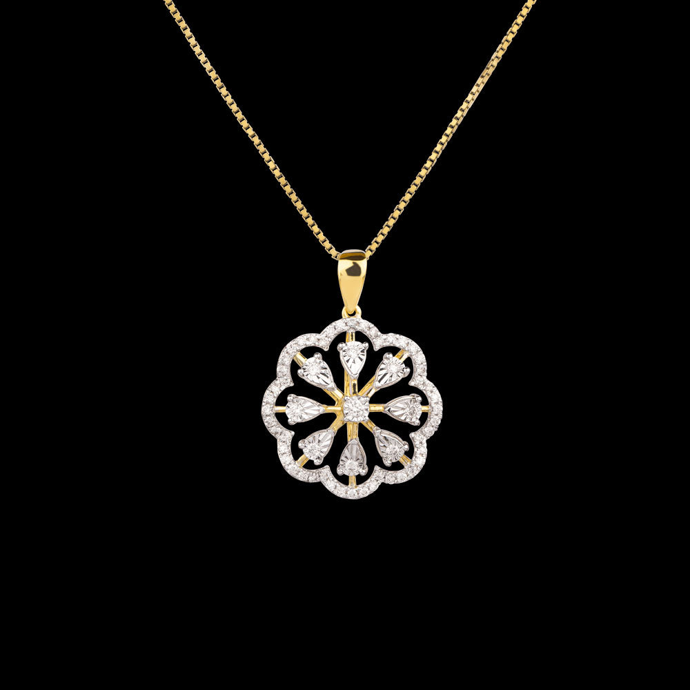 14K Yellow Gold Diamond Pendant - 0.417ct VVS-VS-HI