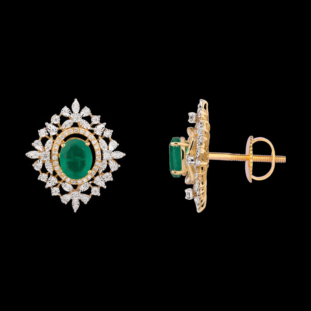 14K Yellow Gold Diamond Jewellery - 1.049ct VVS-VS-HI with Colour Stones