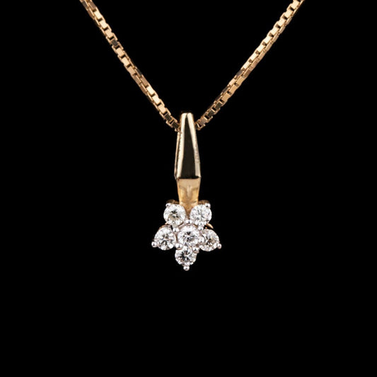 14K Yellow Gold Diamond Pendant - 0.11ct SI-IJ