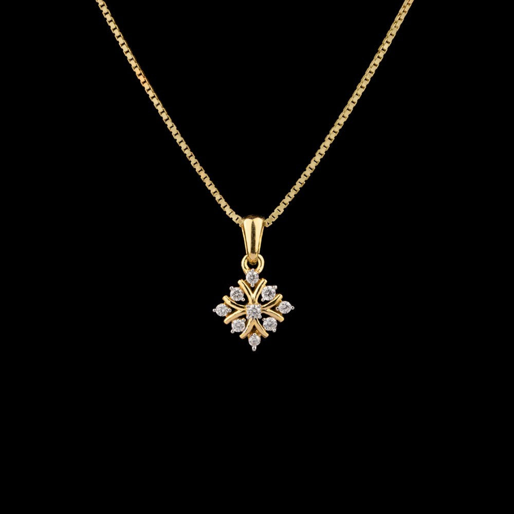 14K Yellow Gold Diamond Pendant - 0.16ct SI-IJ