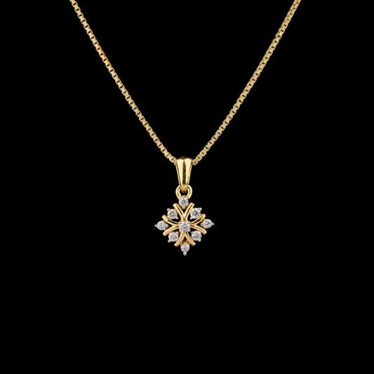 14K Yellow Gold Diamond Pendant - 0.16ct SI-IJ