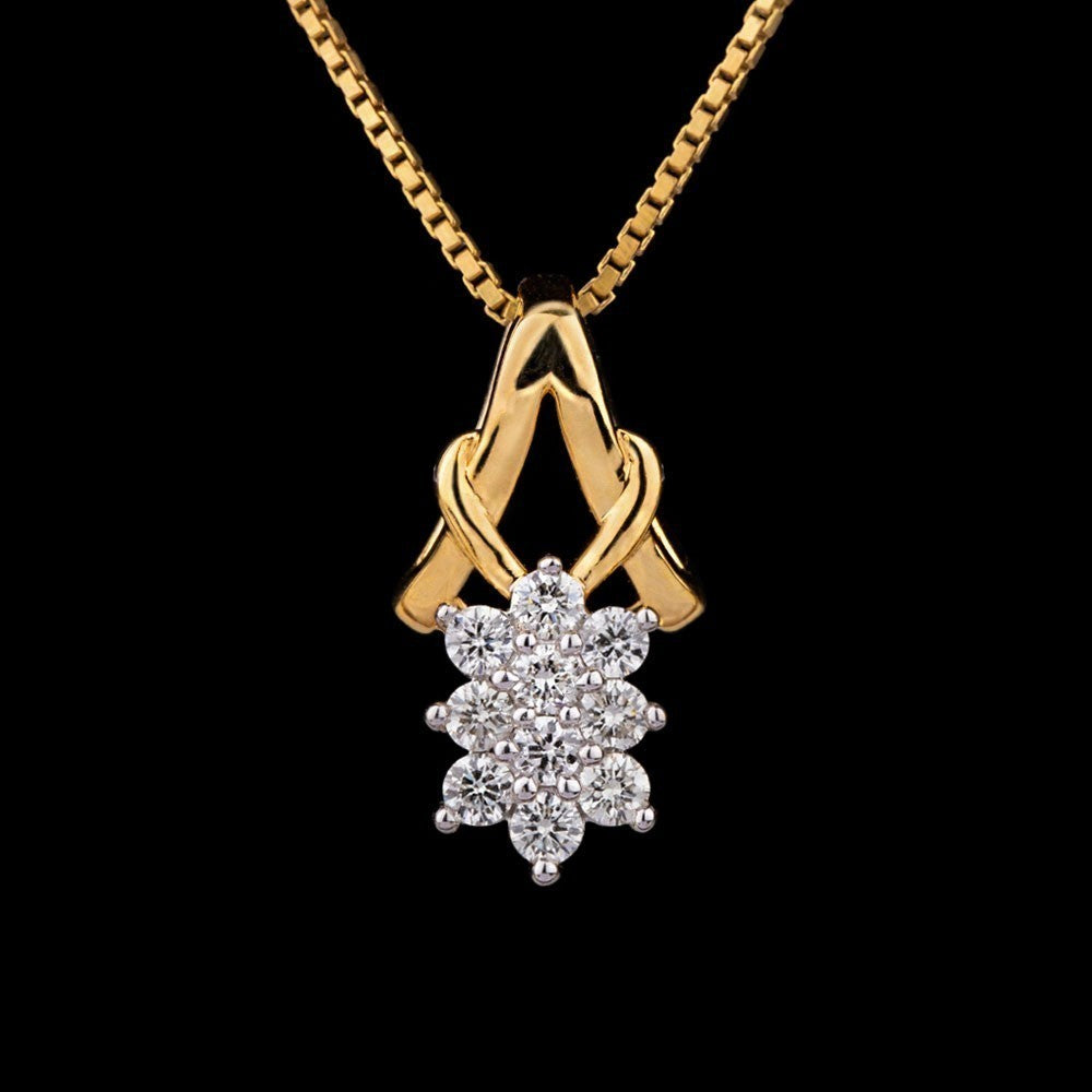 14K Yellow Gold Diamond Pendant - 0.33ct SI-IJ