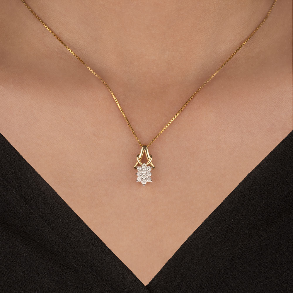 14K Yellow Gold Diamond Pendant - 0.33ct SI-IJ