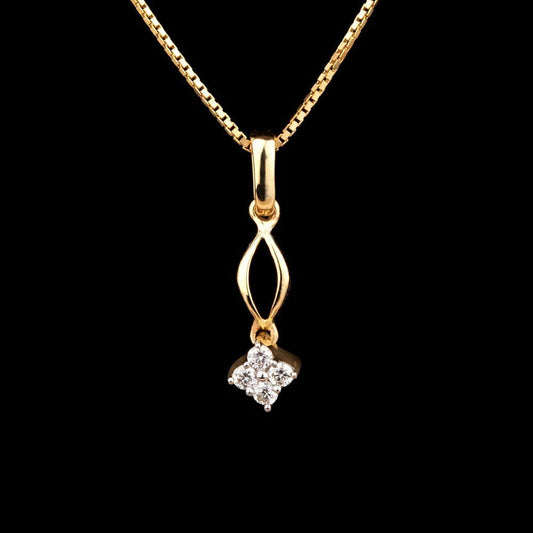 14K Yellow Gold Diamond Pendant - 0.09ct SI-IJ