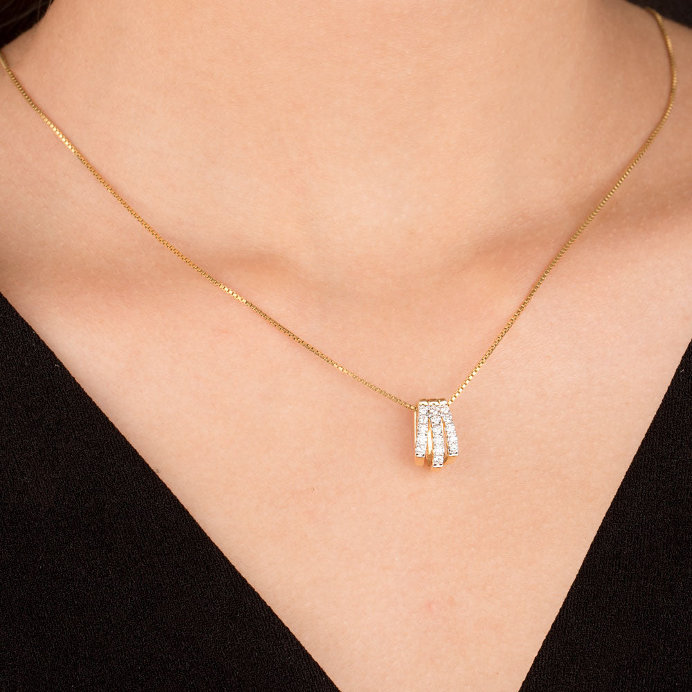 14K Yellow Gold Diamond Pendant - 0.29ct SI-IJ
