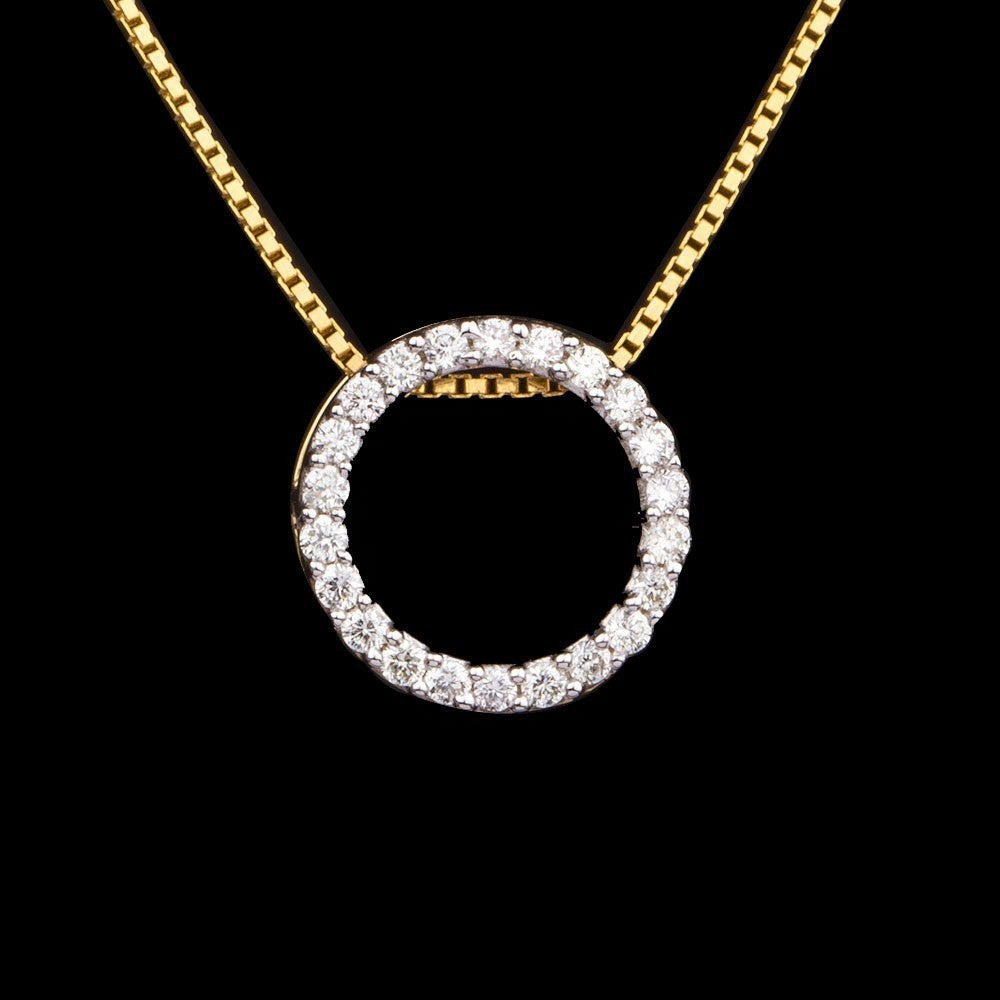 14K Yellow Gold Diamond Pendant - 0.33ct SI-IJ