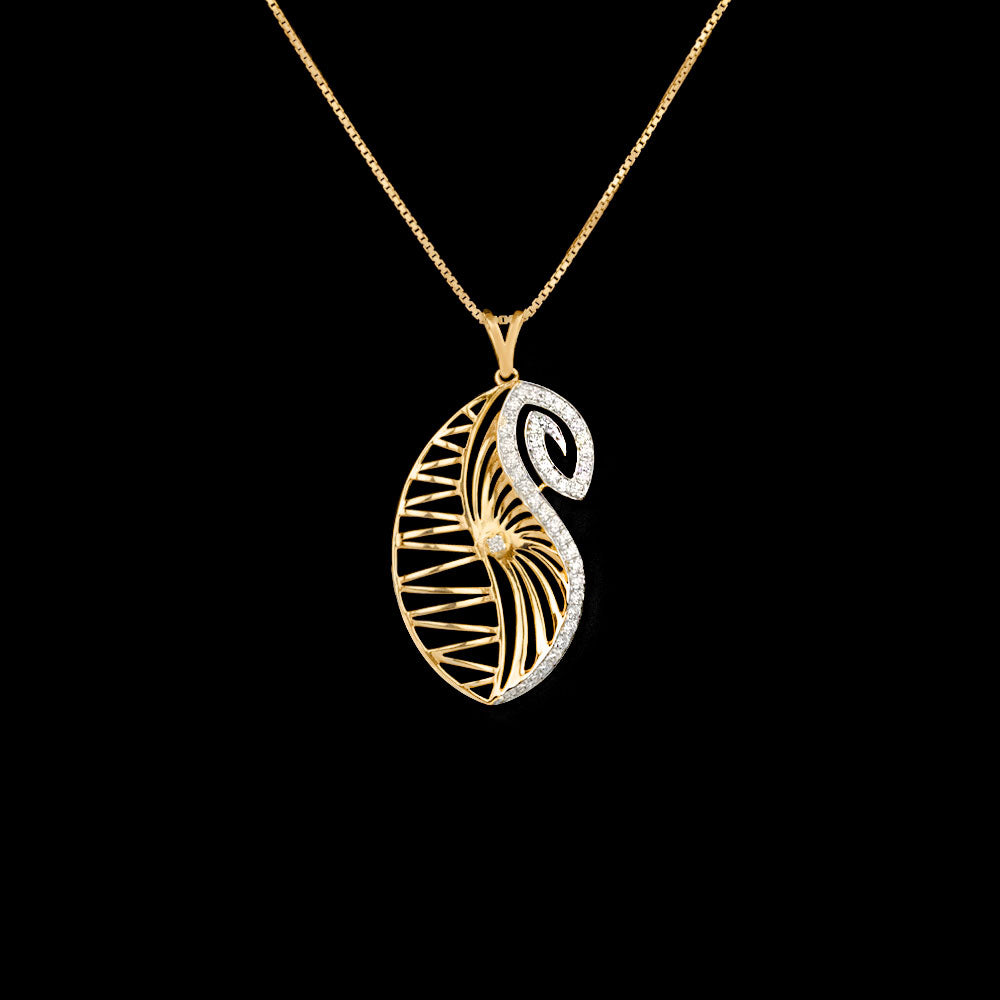 18K Yellow Gold Diamond Pendant - 0.47ct VVS-VS-GH