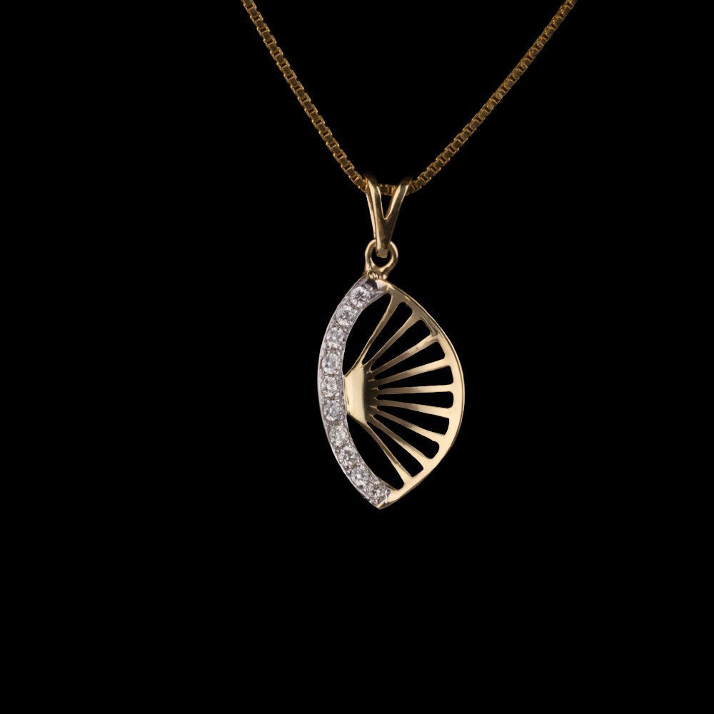 14K Yellow Gold Diamond Pendant - 0.16ct SI-IJ