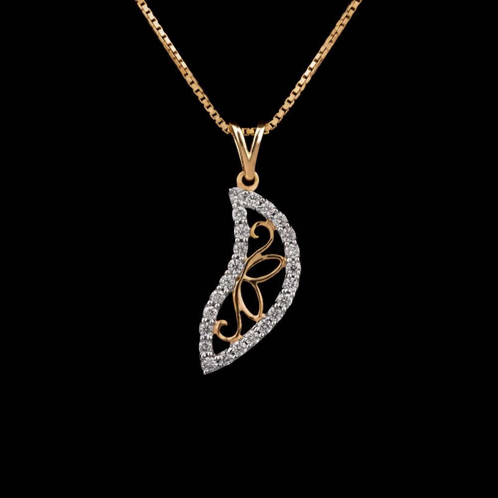 18K Yellow Gold Diamond Pendant - 0.34ct VVS-VS-GH