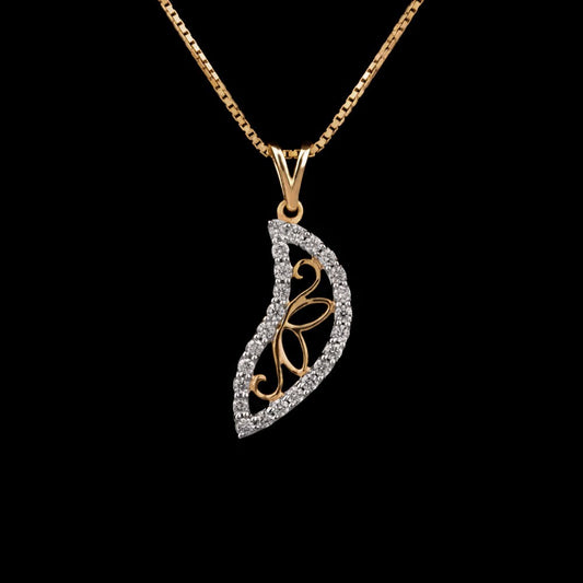 18K Yellow Gold Diamond Pendant - 0.34ct VVS-VS-GH