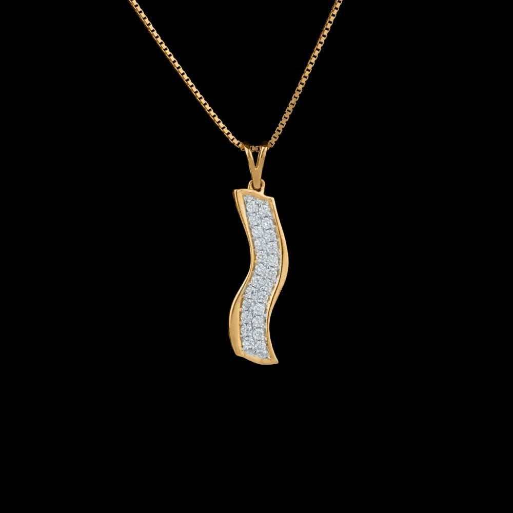 14K Yellow Gold Diamond Pendant - 0.42ct SI-IJ