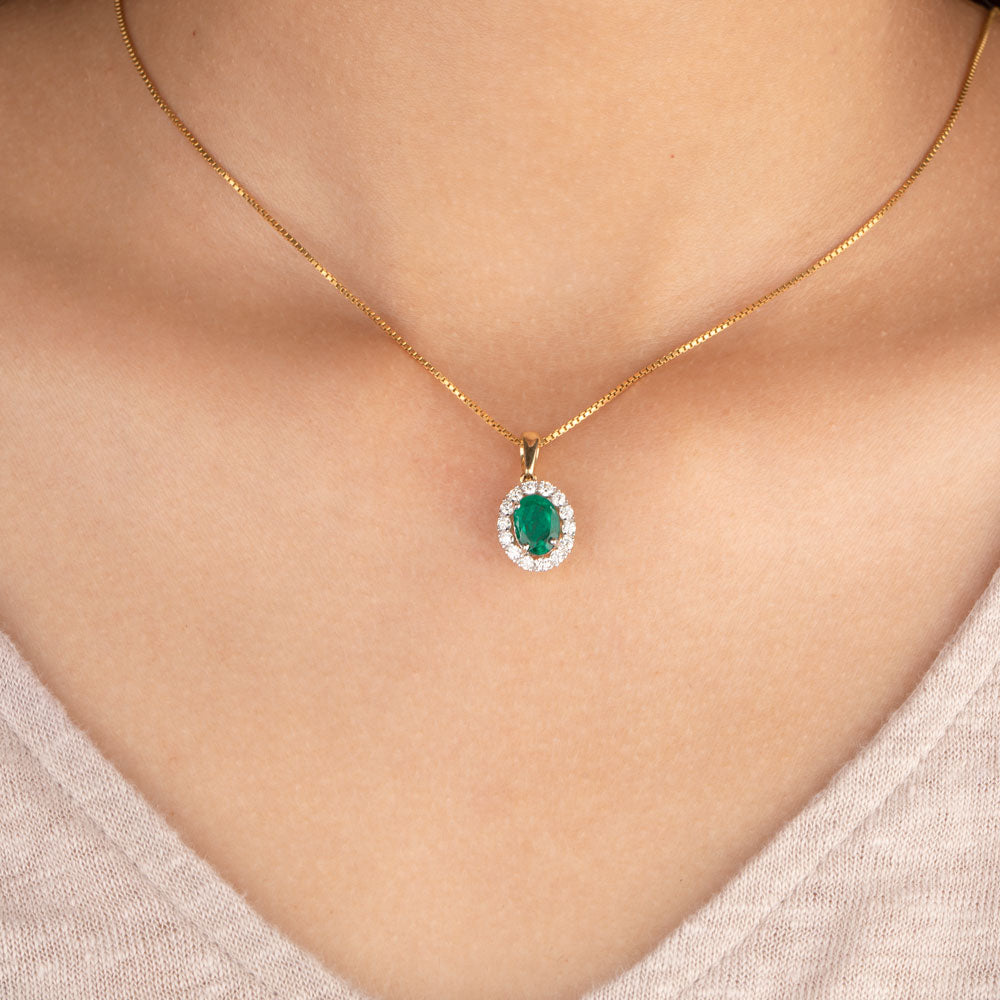 14K Yellow Gold Diamond Pendant - 0.34ct VVS-VS-IJ with Colour Stones