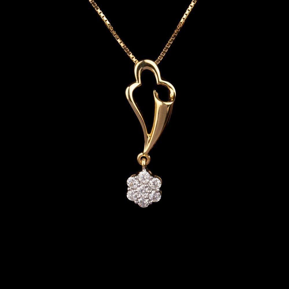 14K Yellow Gold Diamond Pendant - 0.27ct SI-IJ