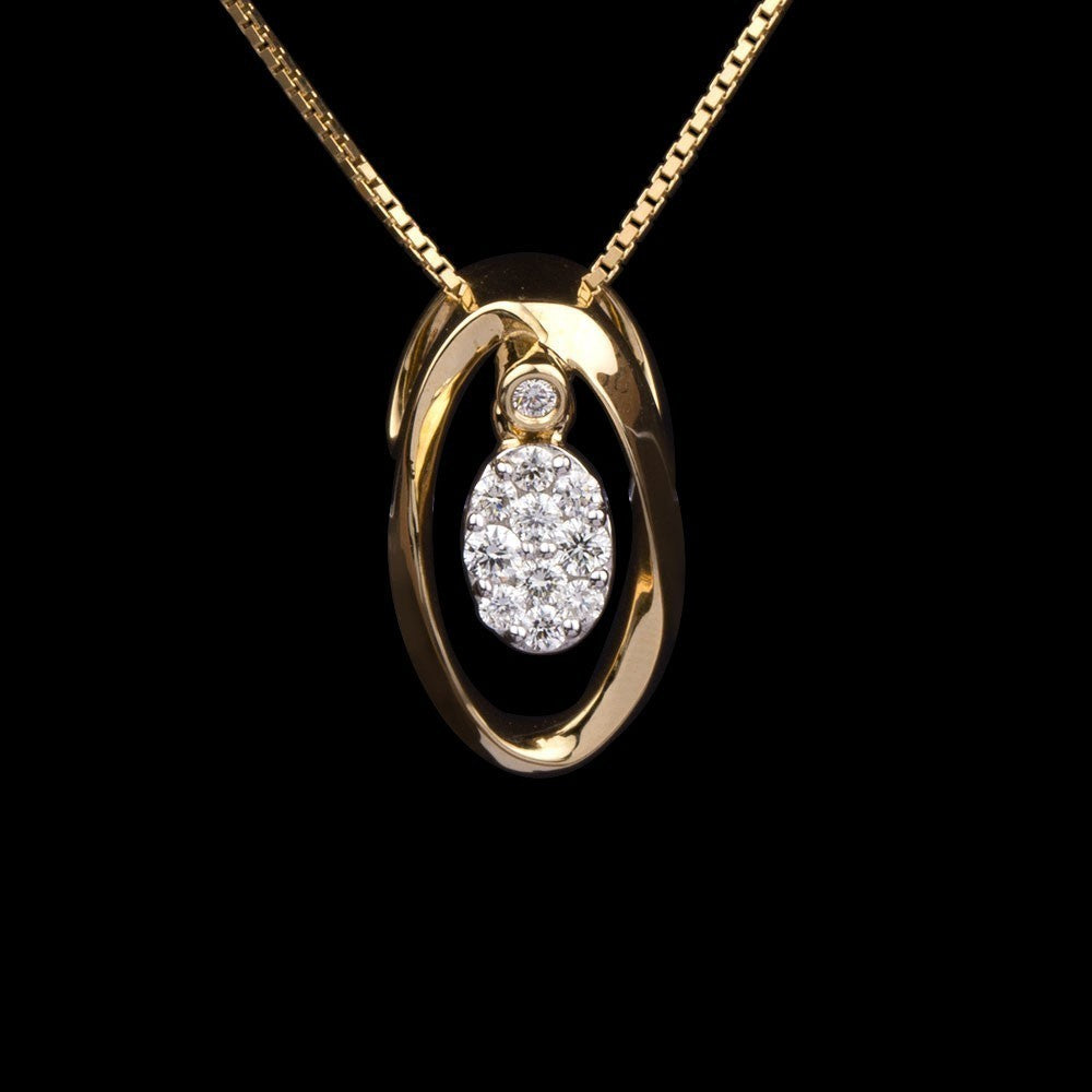 14K Yellow Gold Diamond Pendant - 0.17ct SI-IJ