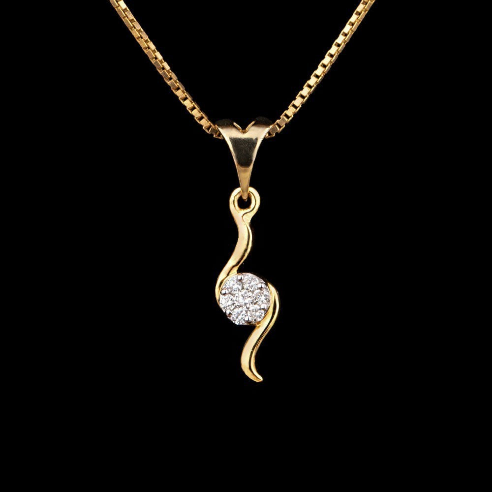 14K Yellow Gold Diamond Pendant - 0.1ct SI-IJ