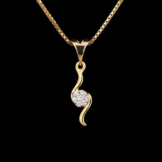 14K Yellow Gold Diamond Pendant - 0.1ct SI-IJ