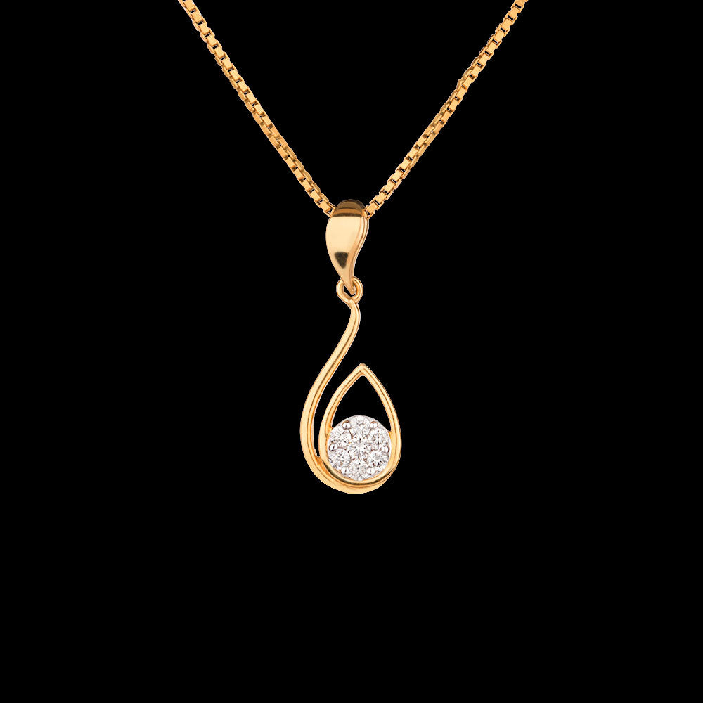 14K Yellow Gold Diamond Pendant - 0.15ct SI-GH