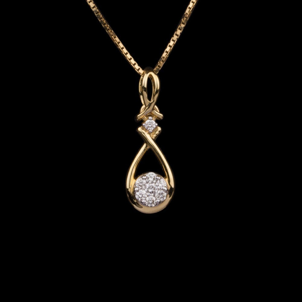 14K Yellow Gold Diamond Pendant - 0.11ct SI-IJ