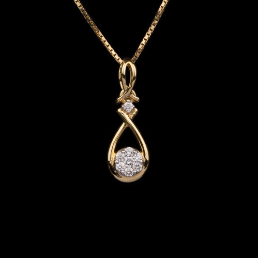 14K Yellow Gold Diamond Pendant - 0.11ct SI-IJ