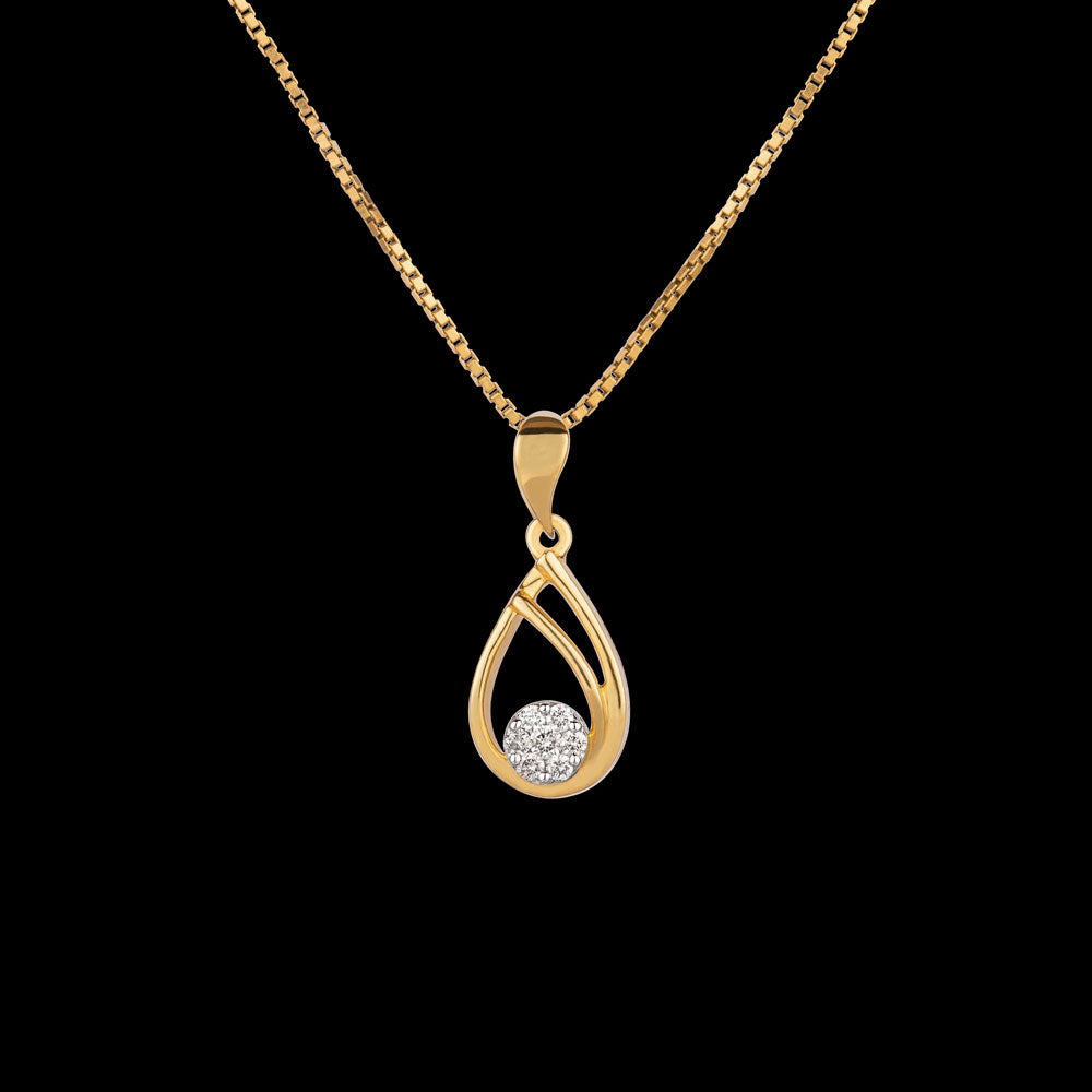 14K Yellow Gold Diamond Pendant - 0.1ct SI-IJ