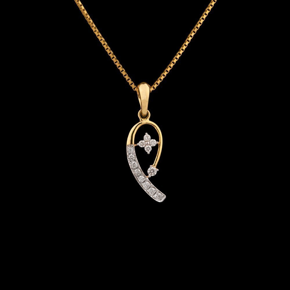 14K Yellow Gold Diamond Pendant - 0.14ct SI-IJ