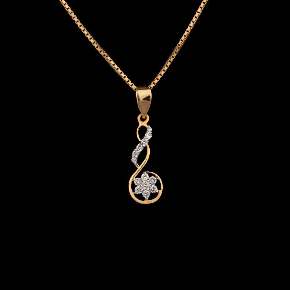 14K Yellow Gold Diamond Pendant - 0.14ct SI-IJ