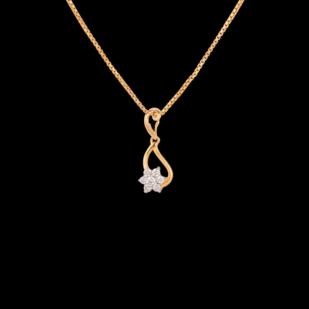 18K Yellow Gold Diamond Pendant - 0.16ct VS-FG