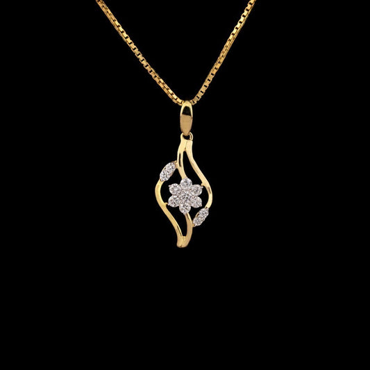 14K Yellow Gold Diamond Pendant - 0.25ct SI-GH