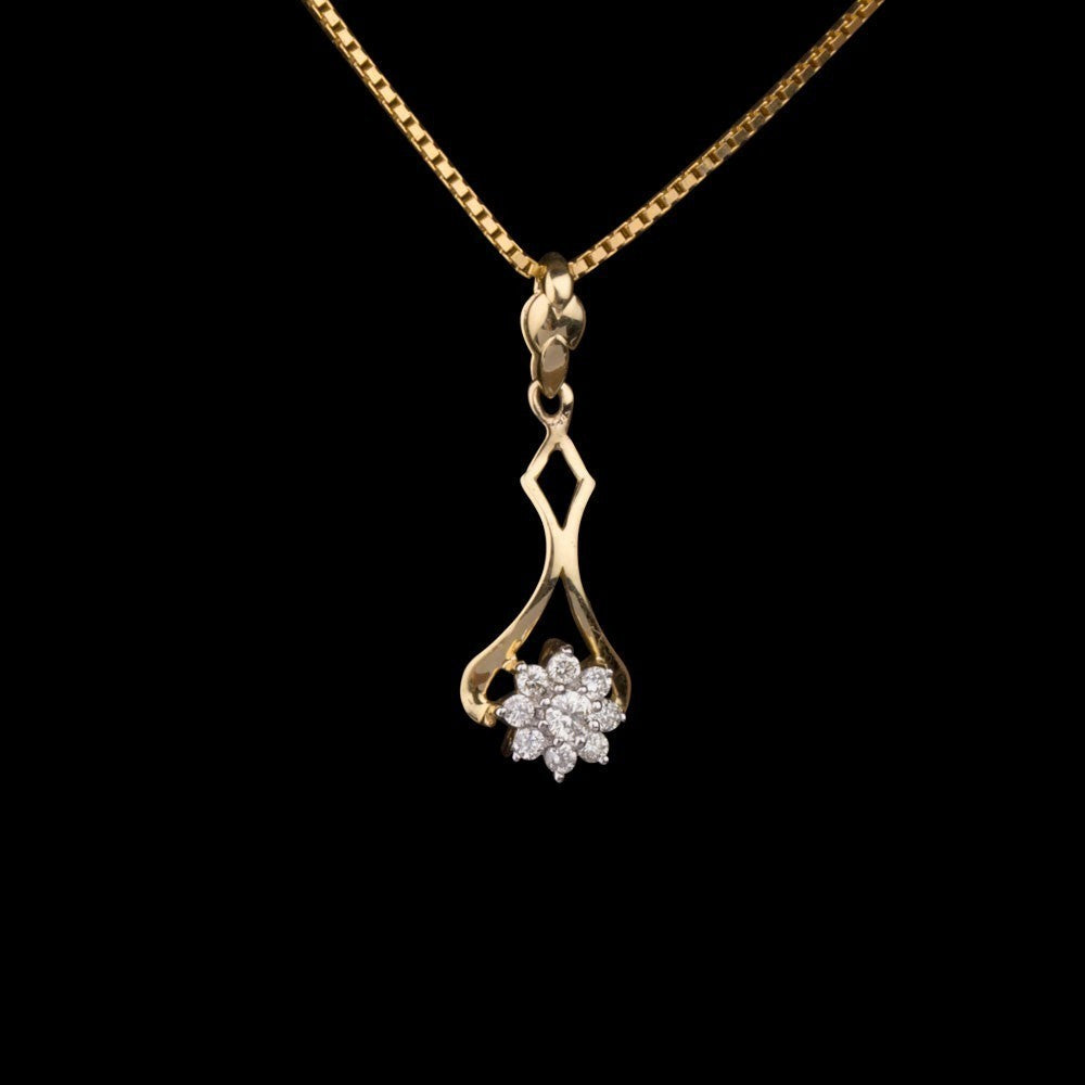 14K Yellow Gold Diamond Pendant - 0.14ct SI-IJ