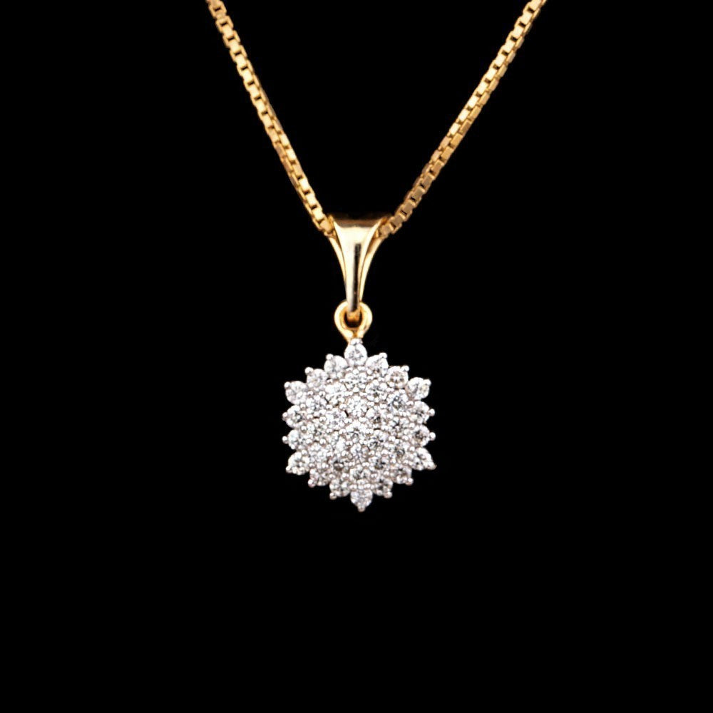14K Yellow Gold Diamond Pendant - 0.42ct SI-IJ