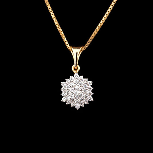 14K Yellow Gold Diamond Pendant - 0.42ct SI-IJ
