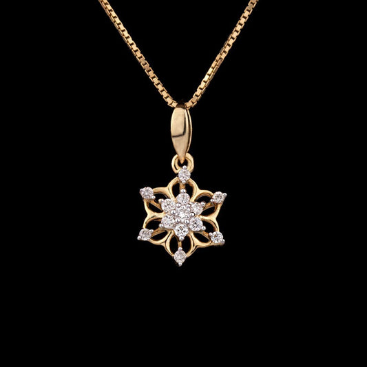 14K Yellow Gold Diamond Pendant - 0.13ct SI-IJ