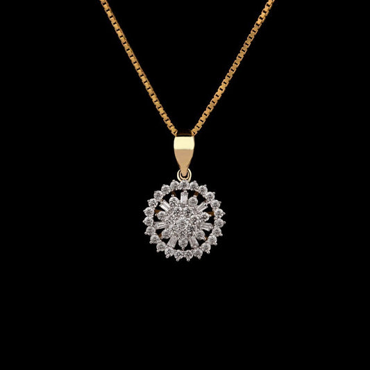 14K Yellow Gold Diamond Pendant - 0.47ct VS-SI-GH