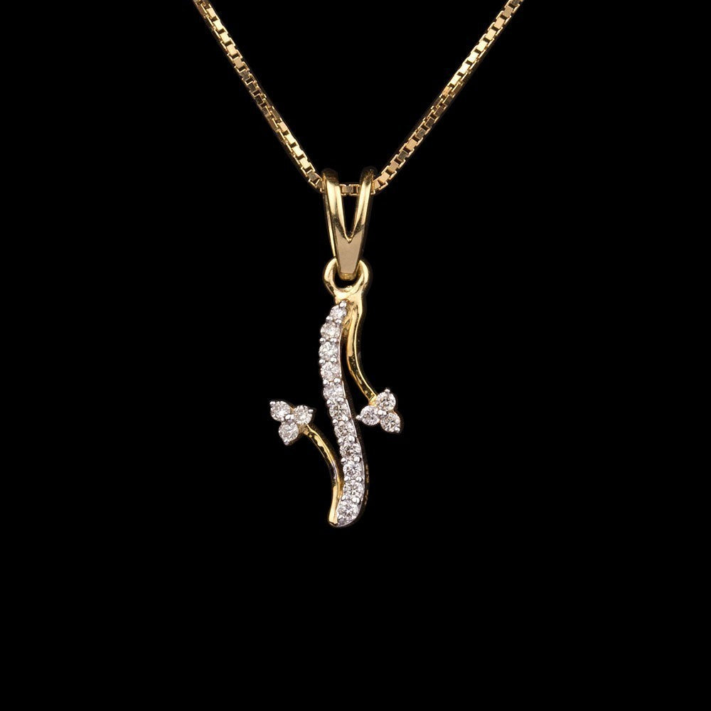 14K Yellow Gold Diamond Pendant - 0.12ct SI-IJ