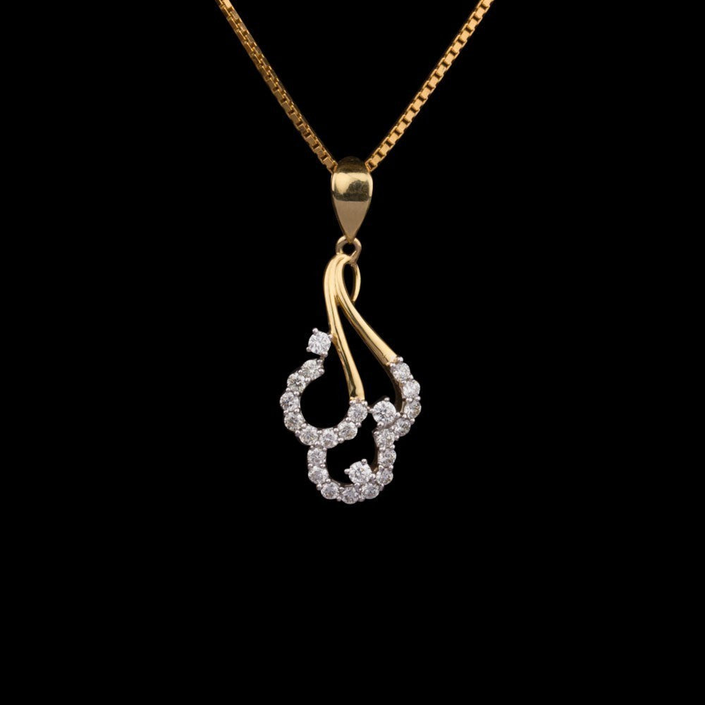 14K Yellow Gold Diamond Pendant - 0.3ct SI-IJ