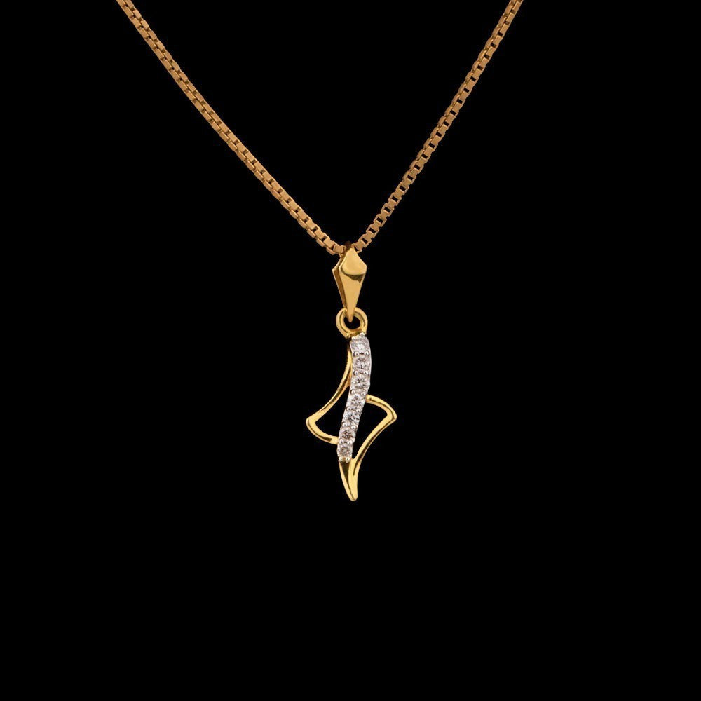 14K Yellow Gold Diamond Pendant - 0.08ct SI-IJ