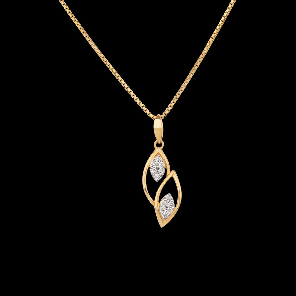 14K Yellow Gold Diamond Pendant - 0.13ct SI-IJ