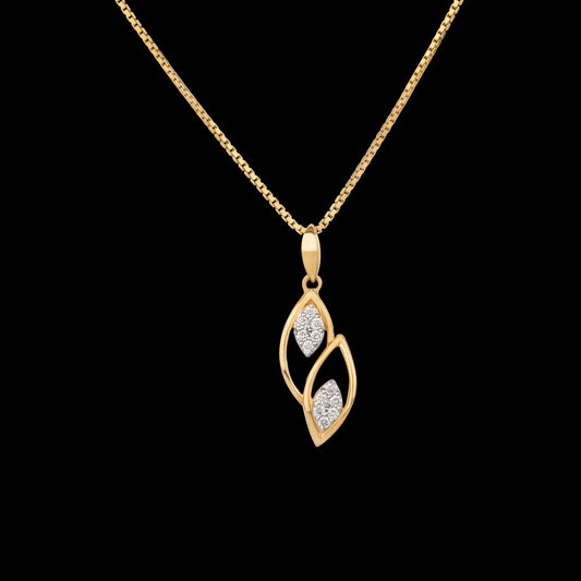 14K Yellow Gold Diamond Pendant - 0.13ct SI-IJ