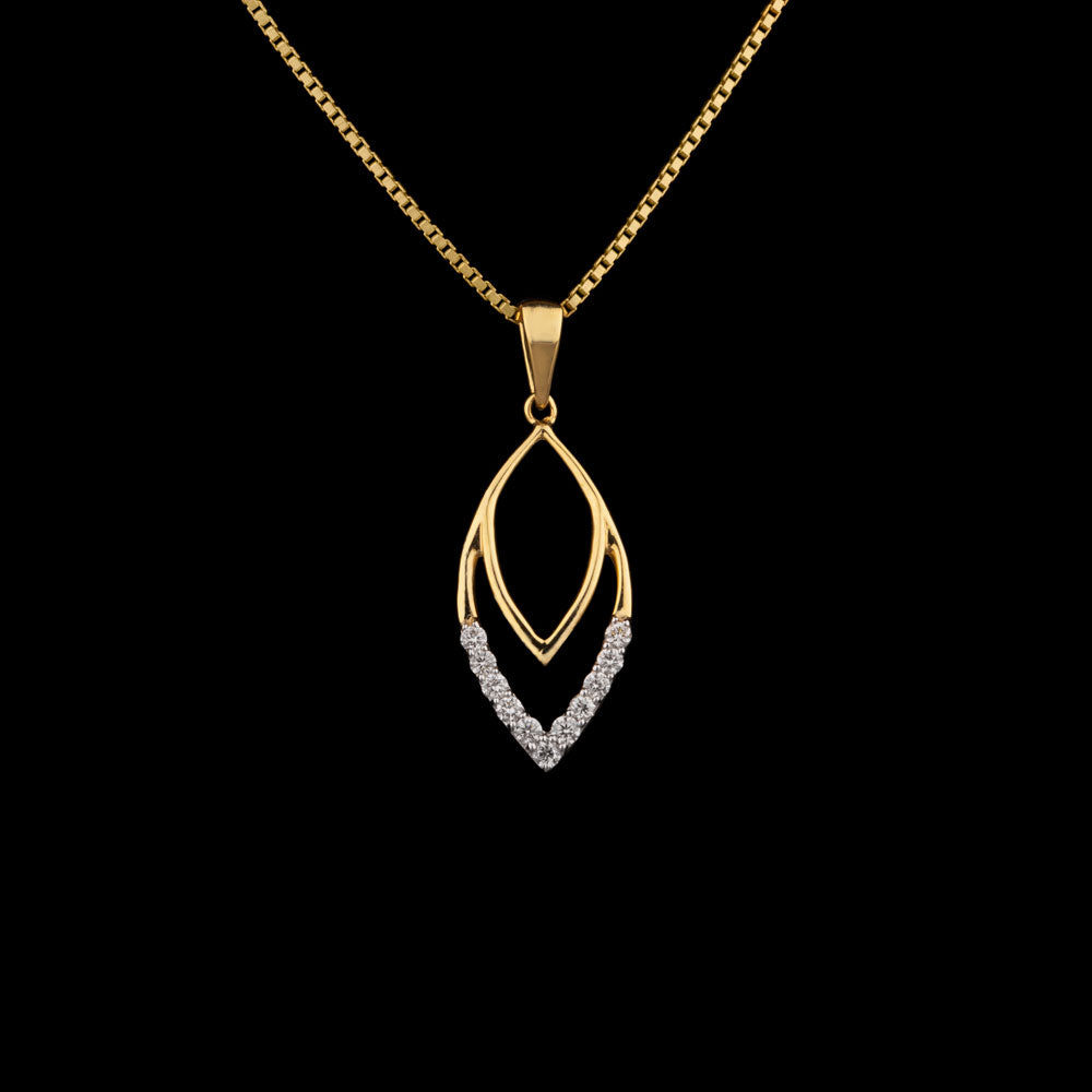 14K Yellow Gold Diamond Pendant - 0.14ct SI-GH