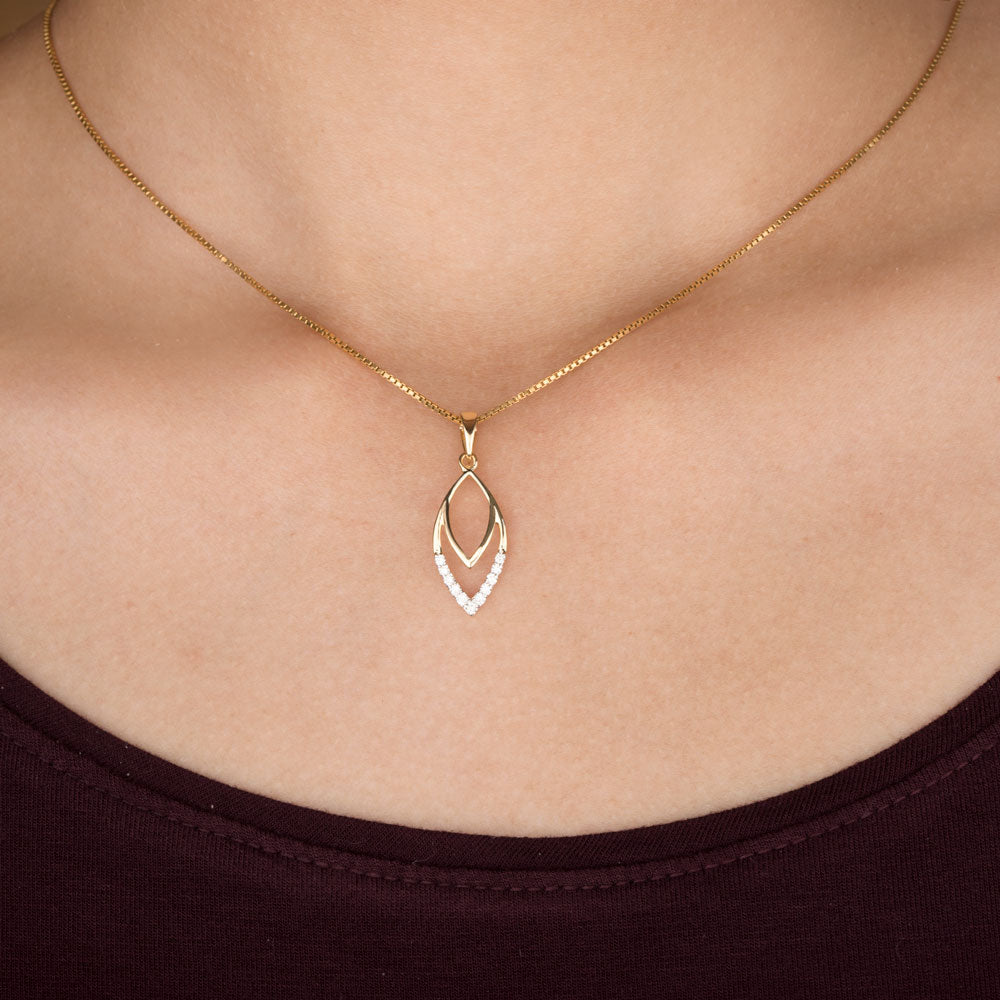 14K Yellow Gold Diamond Pendant - 0.14ct SI-GH
