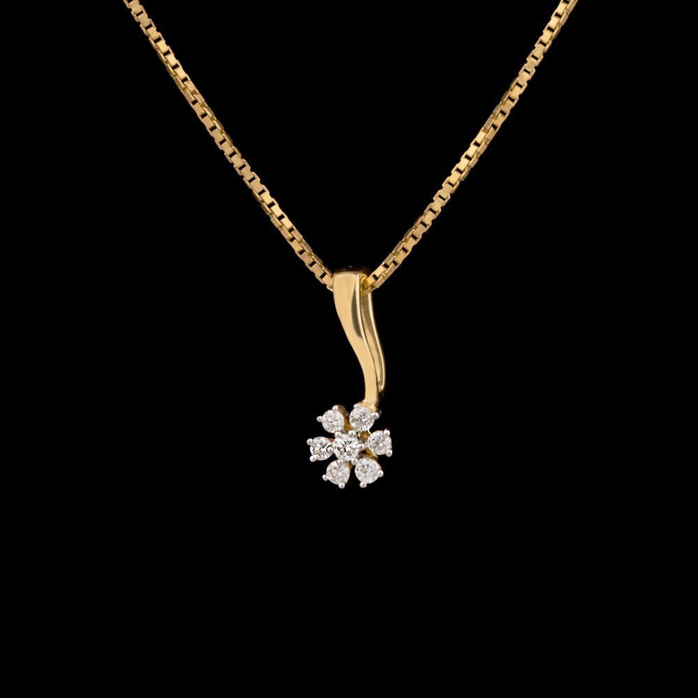 14K Yellow Gold Diamond Pendant - 0.11ct SI-IJ