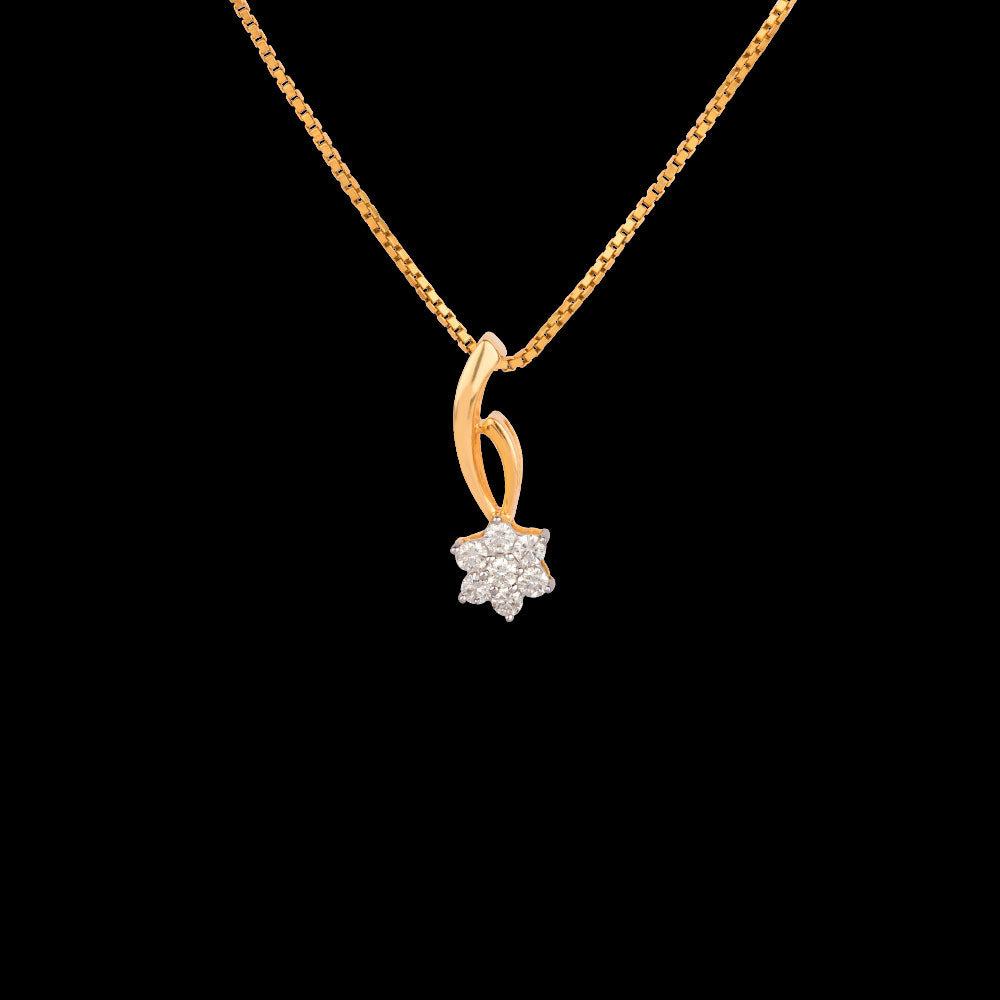 18K Yellow Gold Diamond Pendant - 0.2ct VVS-VS-GH