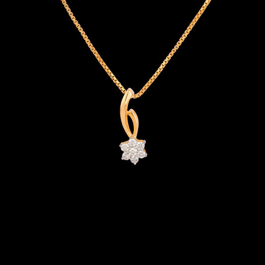 18K Yellow Gold Diamond Pendant - 0.2ct VVS-VS-GH