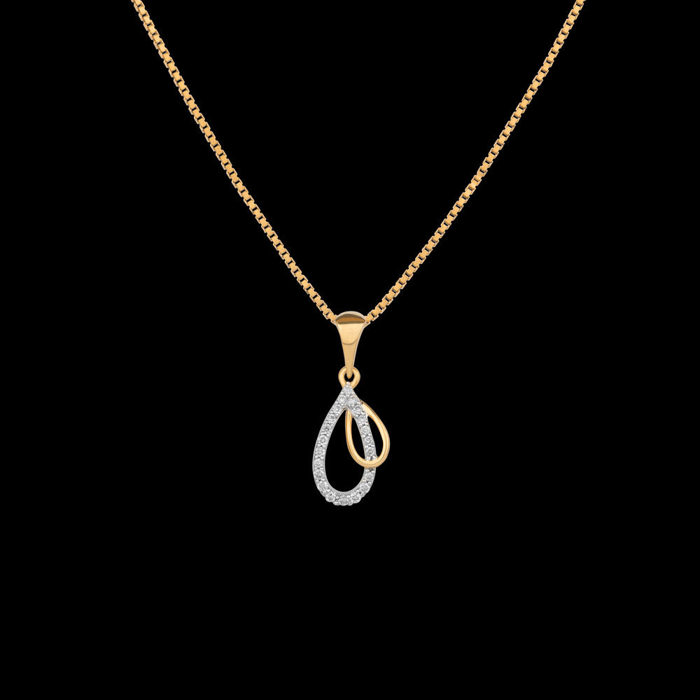 14K Yellow Gold Diamond Pendant - 0.09ct SI-IJ