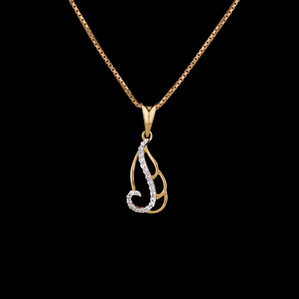 14K Yellow Gold Diamond Pendant - 0.12ct SI-IJ