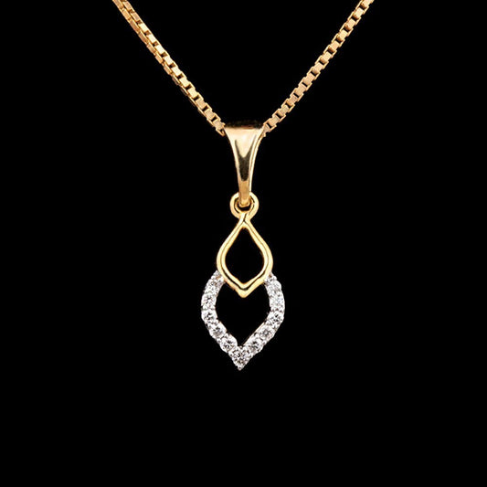 14K Yellow Gold Diamond Pendant - 0.08ct SI-IJ