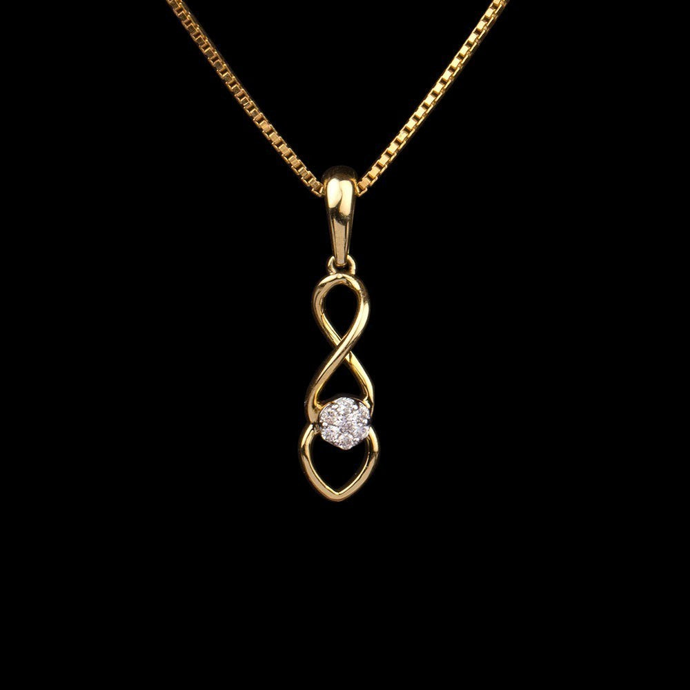 14K Yellow Gold Diamond Pendant - 0.07ct SI-IJ