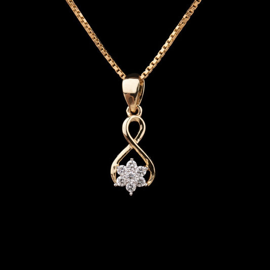 14K Yellow Gold Diamond Pendant - 0.12ct SI-IJ