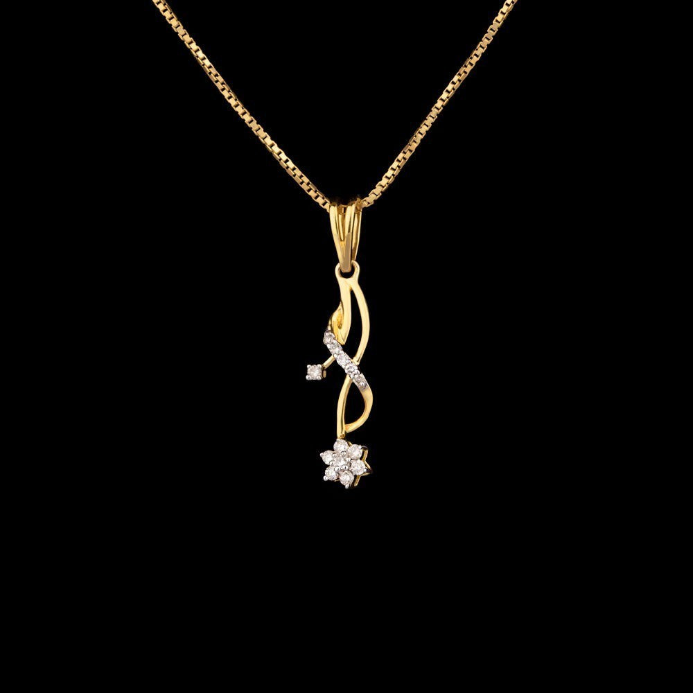 14K Yellow Gold Diamond Pendant - 0.1ct SI-IJ