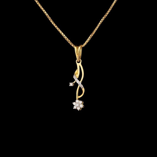 14K Yellow Gold Diamond Pendant - 0.1ct SI-IJ